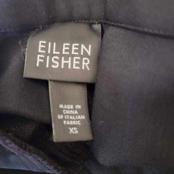 Eileen Fisher Wool Pants High Rise Black Straight Leg Size XS - Picture 4 of 5